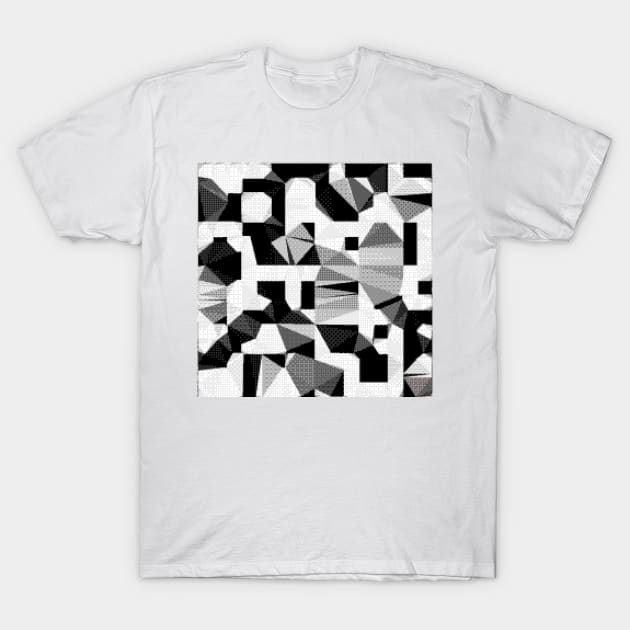 8bit black and white abstract T-Shirt by findingNull